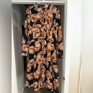 Who What Wear Black Brown Floral Dress